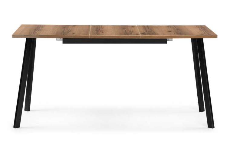 Стол деревянный раскладной Колон лофт 120 25 мм дуб делано темный / черный матовый-3