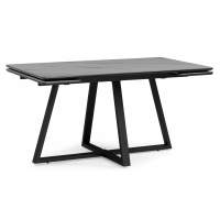 Керамический стол Памелла 140(200)х80 серый мрамор larka grey / черный
