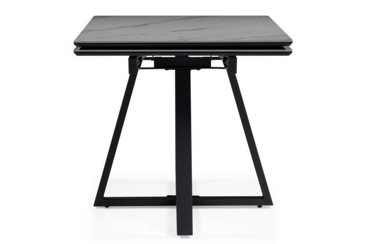 Керамический стол Памелла 140(200)х80 серый мрамор larka grey / черный-2