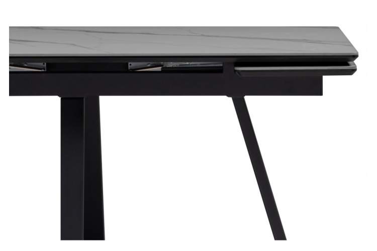 Керамический стол Памелла 140(200)х80 серый мрамор larka grey / черный-5