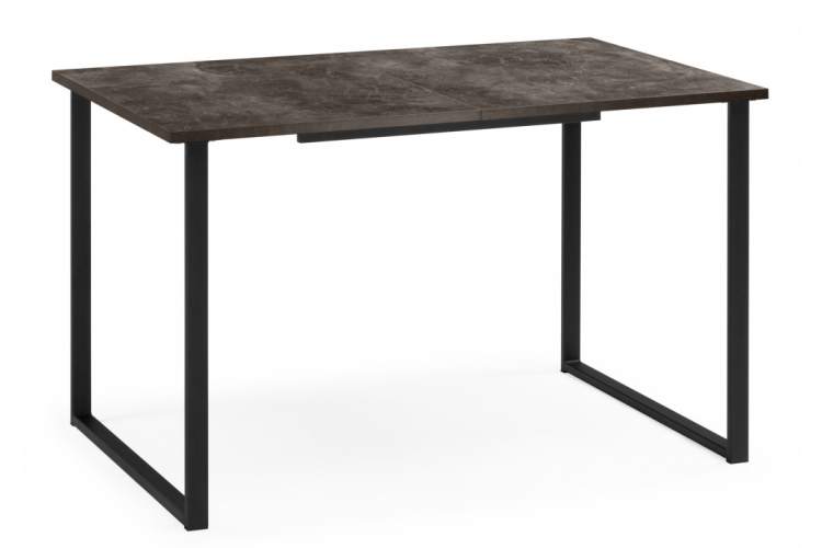 Стол деревянный Лиман 117 (157) x 77 бетон темный / черный матовый