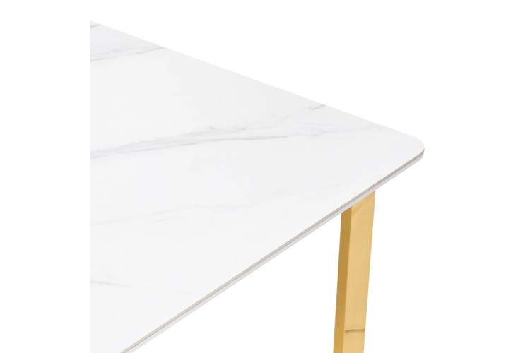Керамический стол Селена 4 180х90х77 белый мрамор / золото-10