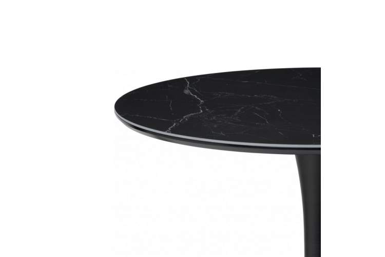 Керамический стол Тулип 90х74 черный мрамор / черный-6