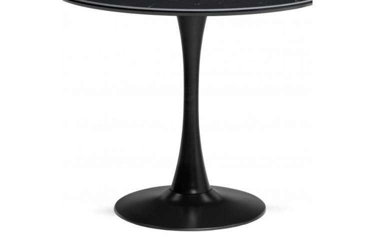 Керамический стол Тулип 90х74 черный мрамор / черный-7