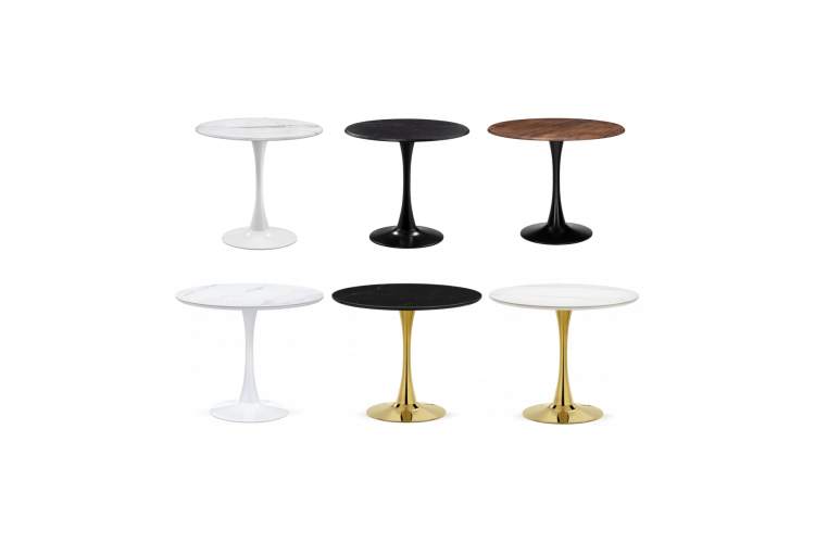 Керамический стол Тулип 90х74 черный мрамор / черный-8