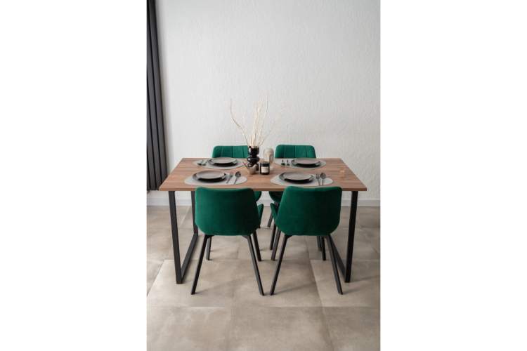 Стол деревянный Лиман 140 х 80 дуб крафт табачный / черный матовый-1