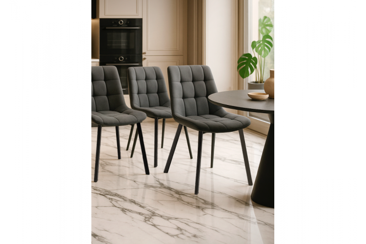 Стул на металлокаркасе Стронг 4 шт темно-серый / черный-1