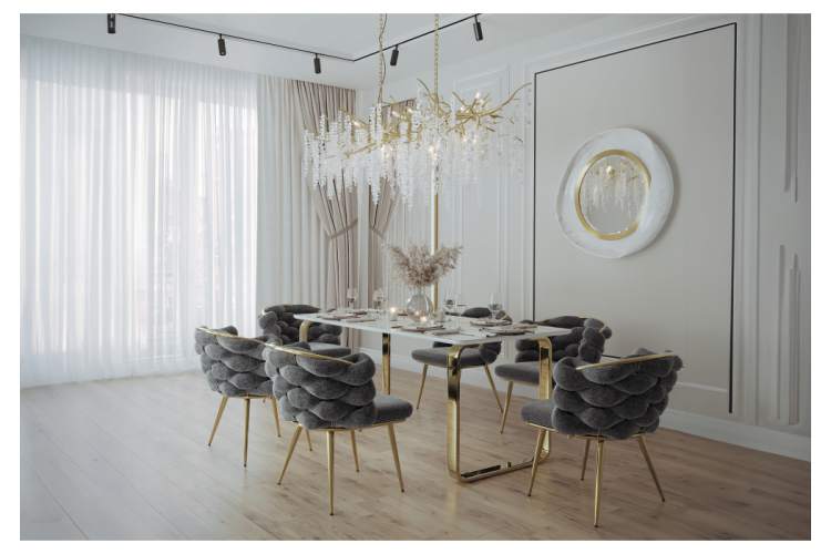 Керамический стол Селена 4 180х90х77 белый мрамор / золото-2