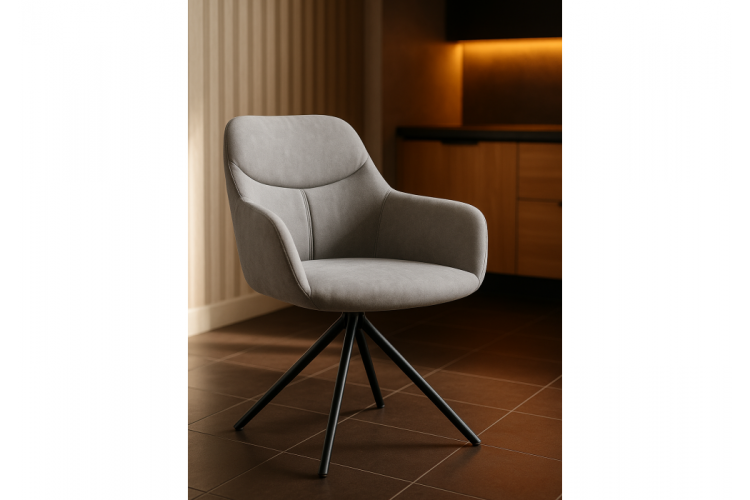 Стул на металлокаркасе Бартон 2 ткань мадера 22 / черный матовый-1