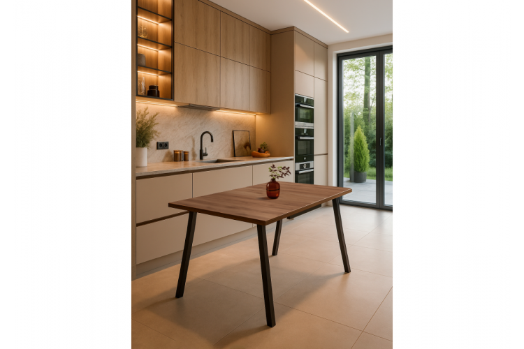 Стол деревянный Кортни 117 (157) x 77 дуб крафт табачный / черный матовый-1