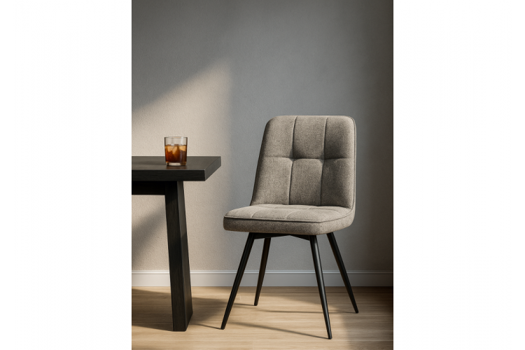 Стул на металлокаркасе Texas 4 поворотный бежевый / черный-1