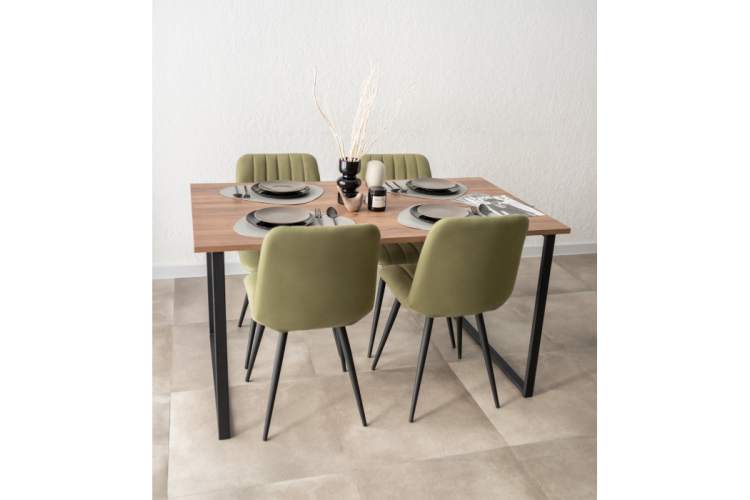 Стол деревянный Лиман 140 х 80 дуб крафт табачный / черный матовый-14