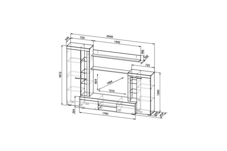 Готовая гостиная Swede цемент светлый / белый-1
