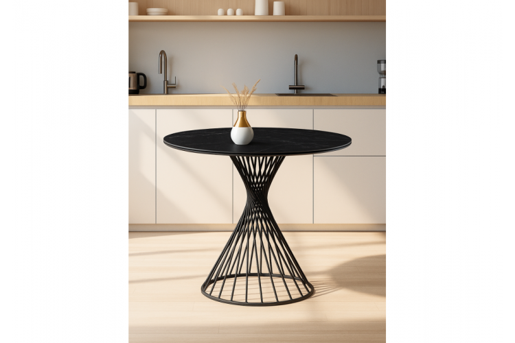 Керамический стол Вивиен 90х90х75 черный мрамор shakespeare black / черный-1