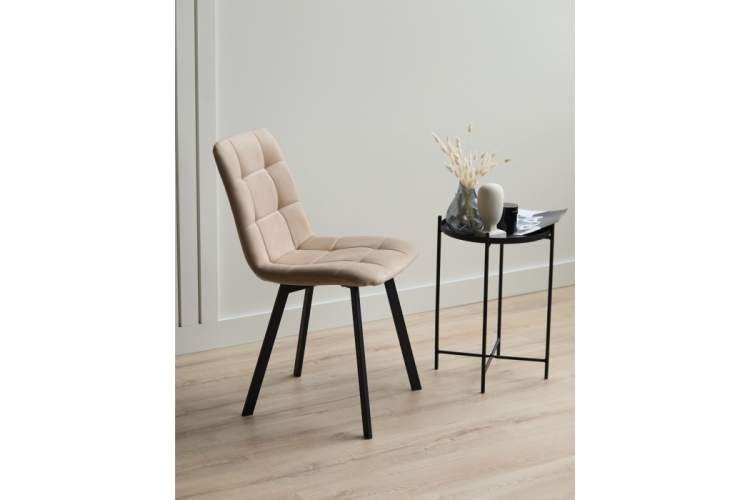 Стул на металлокаркасе Чилли бежевый / черный-2