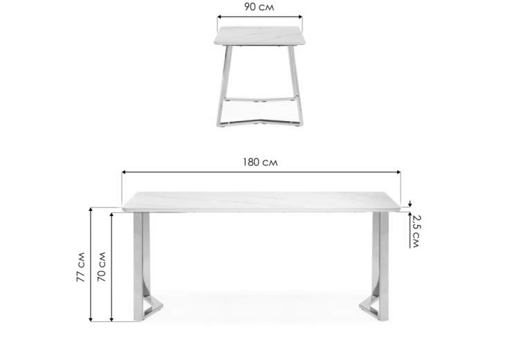 Керамический стол Селена 1 180х90 черный мрамор / золото-1