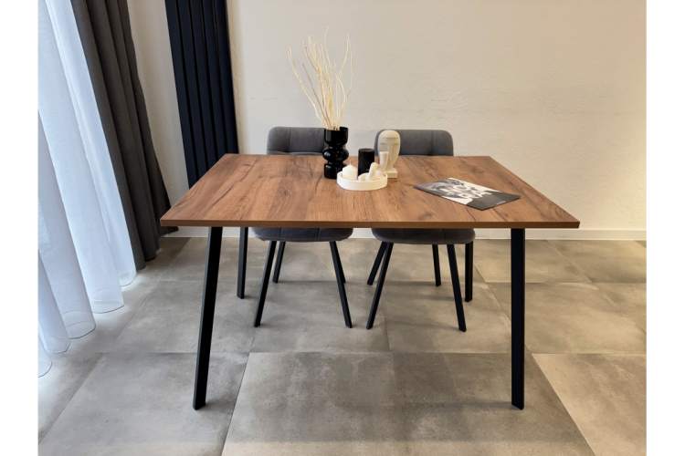 Стол деревянный Кортни 117 (157) x 77 дуб крафт табачный / черный матовый-3