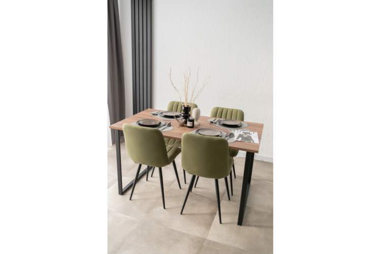 Стол деревянный Лиман 140 х 80 дуб крафт табачный / черный матовый-15