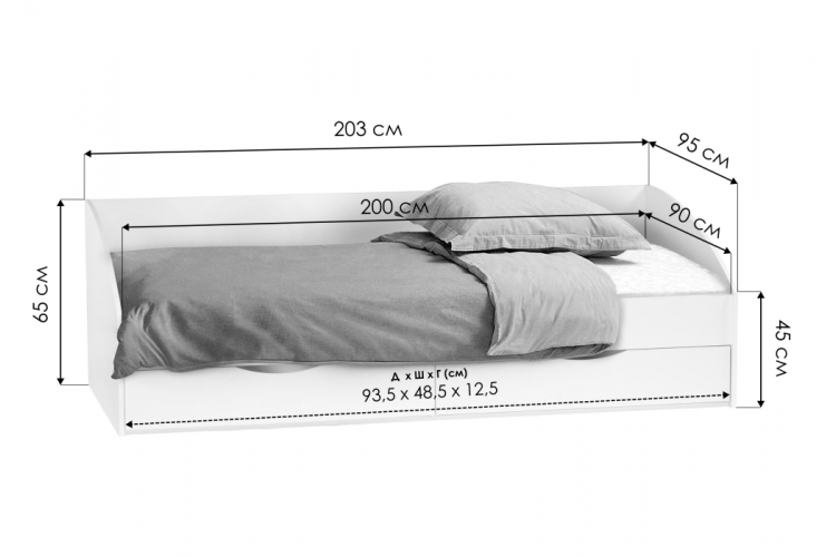 Кровать Классика белый-3