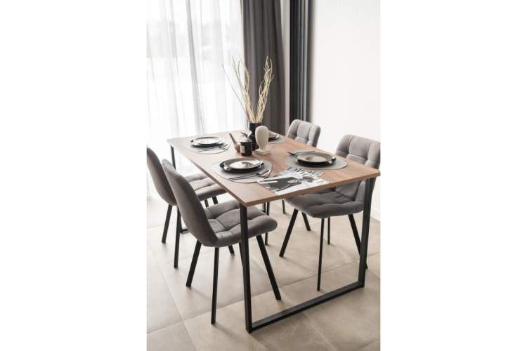 Стол деревянный Лиман 140 х 80 дуб крафт табачный / черный матовый-3