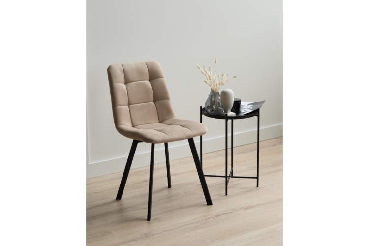 Стул на металлокаркасе Чилли бежевый / черный-1