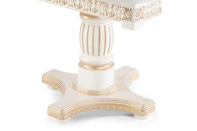 Стол деревянный Морнит 220(320)х110 слоновая кость / золото-8