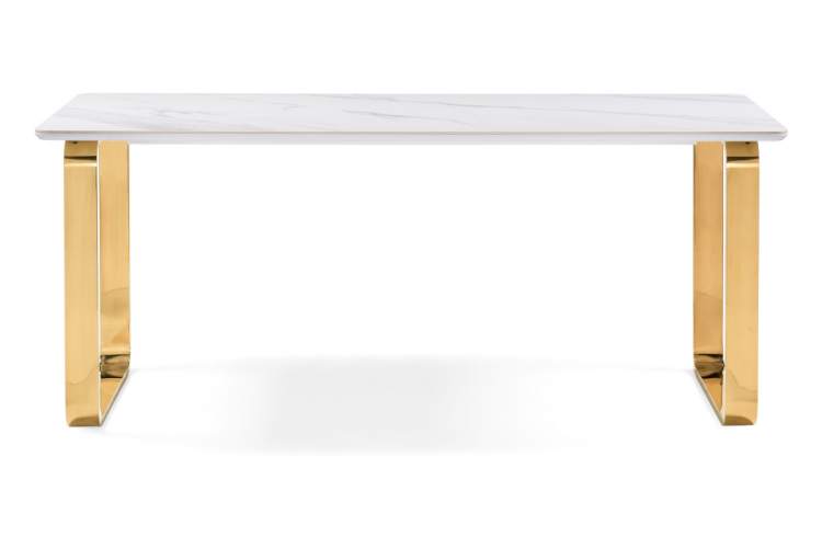 Керамический стол Селена 4 180х90х77 белый мрамор / золото-4