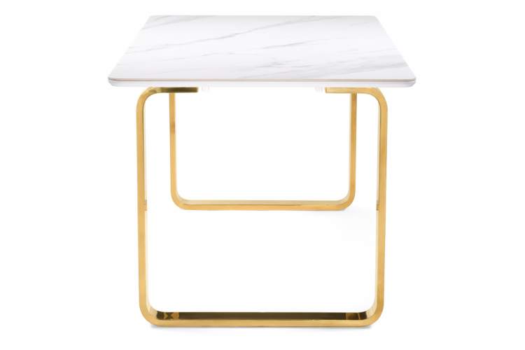 Керамический стол Селена 4 180х90х77 белый мрамор / золото-5
