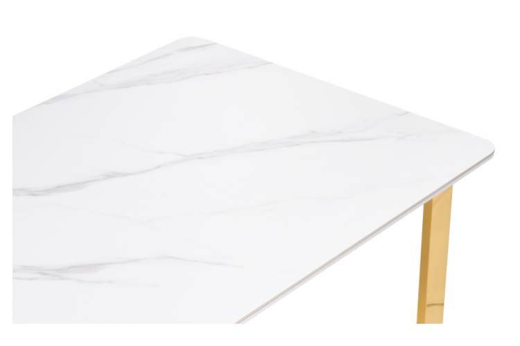 Керамический стол Селена 4 180х90х77 белый мрамор / золото-6