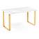Керамический стол Селена 4 180х90х77 белый мрамор / золото