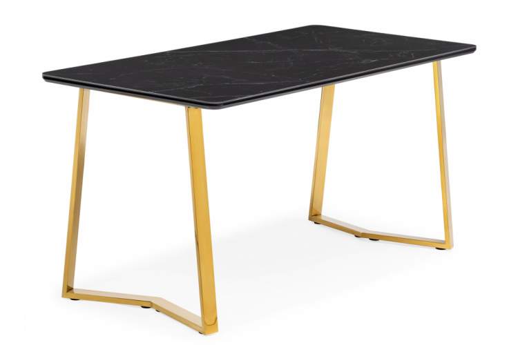 Керамический стол Селена 1 180х90 черный мрамор / золото