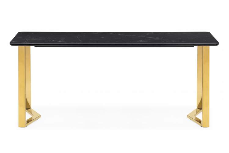 Керамический стол Селена 1 180х90 черный мрамор / золото-3
