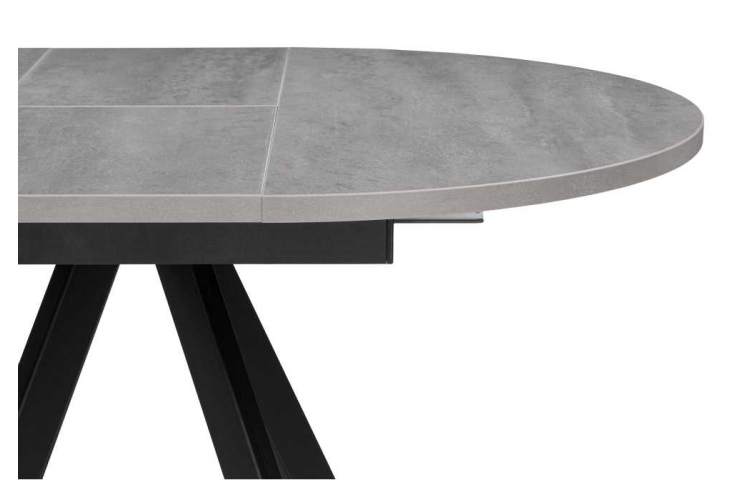 Трейси 90(120)х90х75 бетон / черный Стол деревянный-4