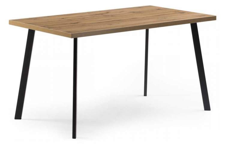 Стол деревянный Тринити Лофт 140 25 мм дуб вотан / черный матовый