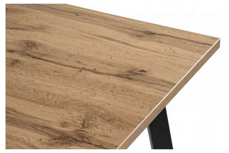 Стол деревянный Тринити Лофт 140 25 мм дуб вотан / черный матовый-3