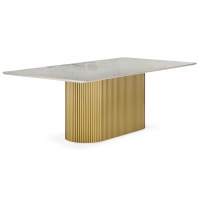 Керамический стол Ривера 220x110 brecha crema / золото