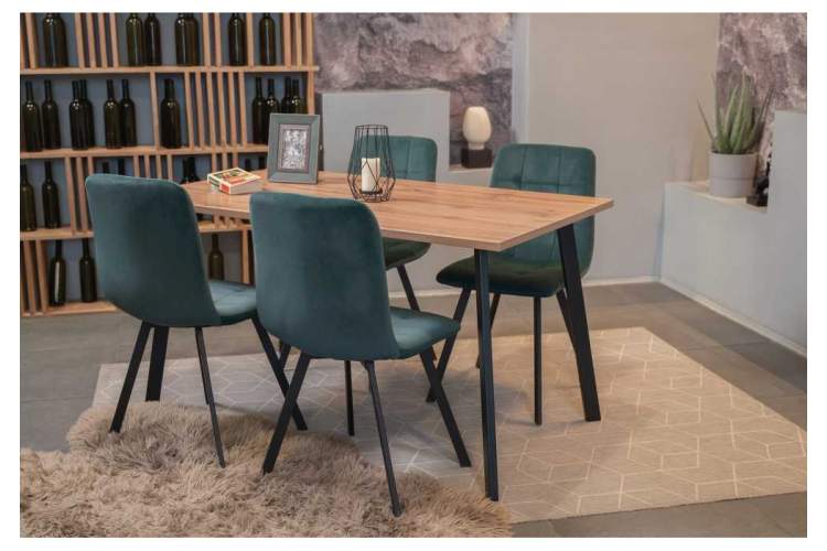 Стол деревянный Тринити Лофт 120 25 мм дуб делано темный / черный матовый-4