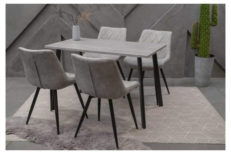 Стол деревянный Тринити Лофт 120 25 мм бетон / черный матовый-5