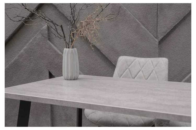 Стол деревянный Тринити Лофт 120 25 мм бетон / черный матовый-7