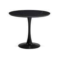 Керамический стол Тулип 90х74 черный мрамор / черный