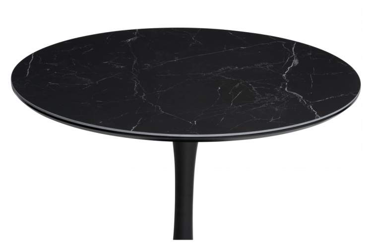 Керамический стол Тулип 90х74 черный мрамор / черный-2