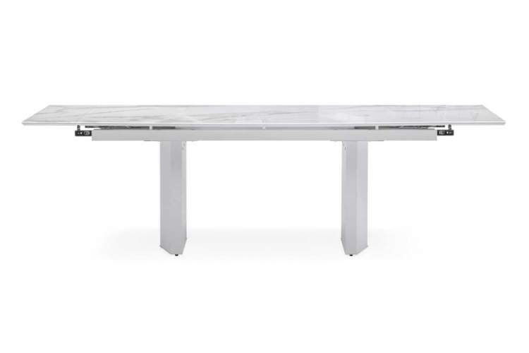 Стол стеклянный Монерон 200(260)х100х77 белый мрамор / белый-2