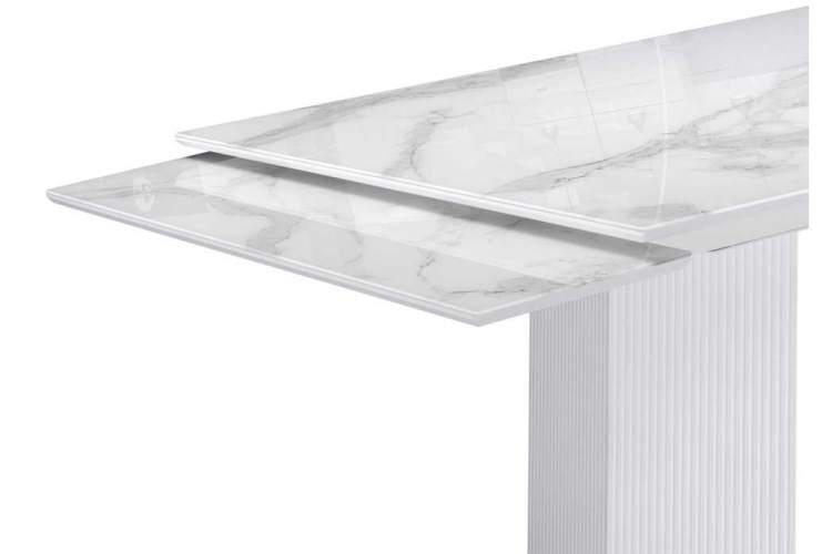 Стол стеклянный Монерон 200(260)х100х77 белый мрамор / белый-4