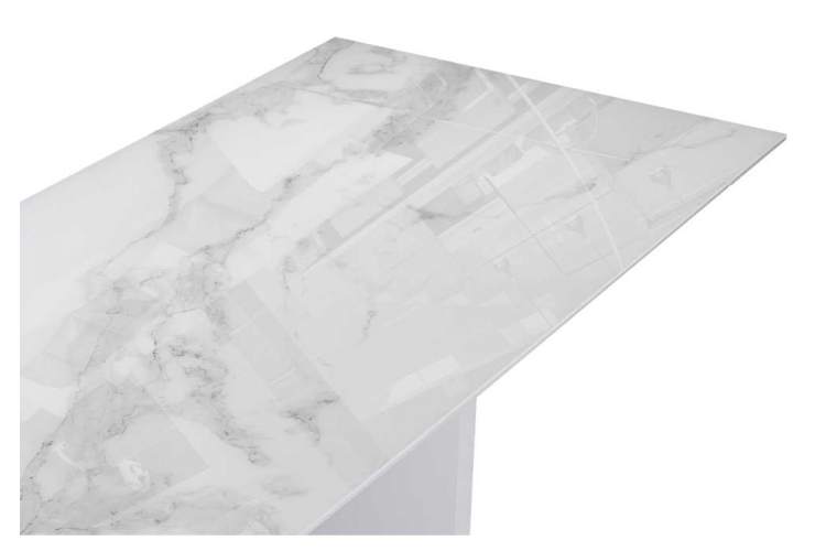 Стол стеклянный Монерон 200(260)х100х77 белый мрамор / белый-5