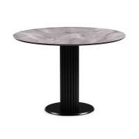 Стол стеклянный Кэмерон 110х110х75 серый / черный