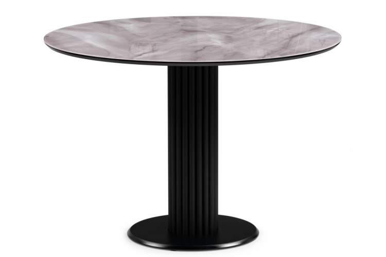 Стол стеклянный Кэмерон 110х110х75 серый / черный