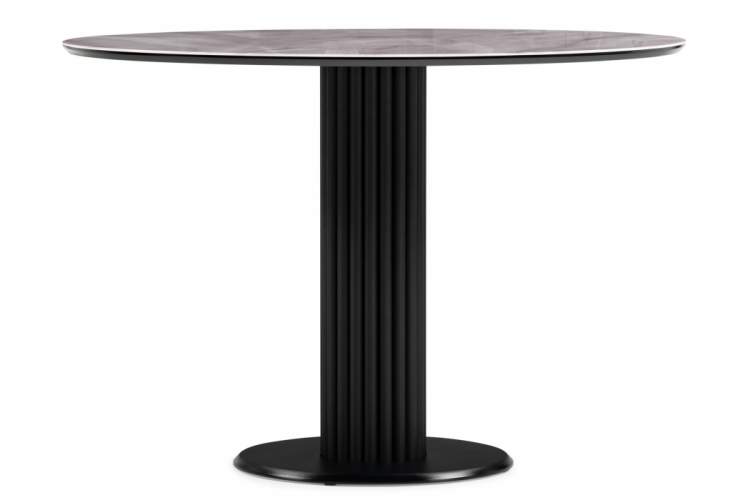 Стол стеклянный Кэмерон 110х110х75 серый / черный-2