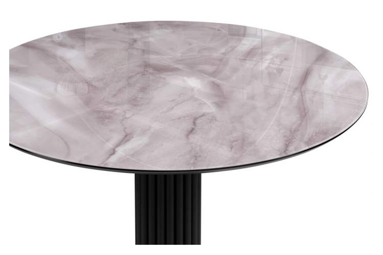 Стол стеклянный Кэмерон 110х110х75 серый / черный-3