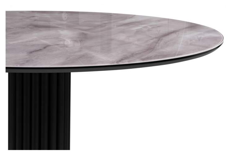 Стол стеклянный Кэмерон 110х110х75 серый / черный-4