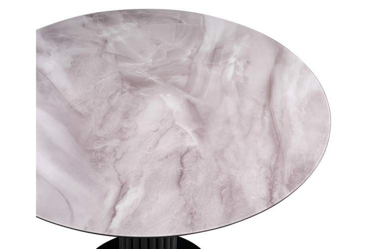 Стол стеклянный Кэмерон 110х110х75 серый / черный-5